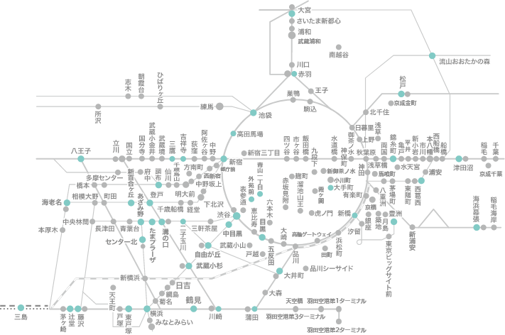 首都圏の主要駅に約200店舗